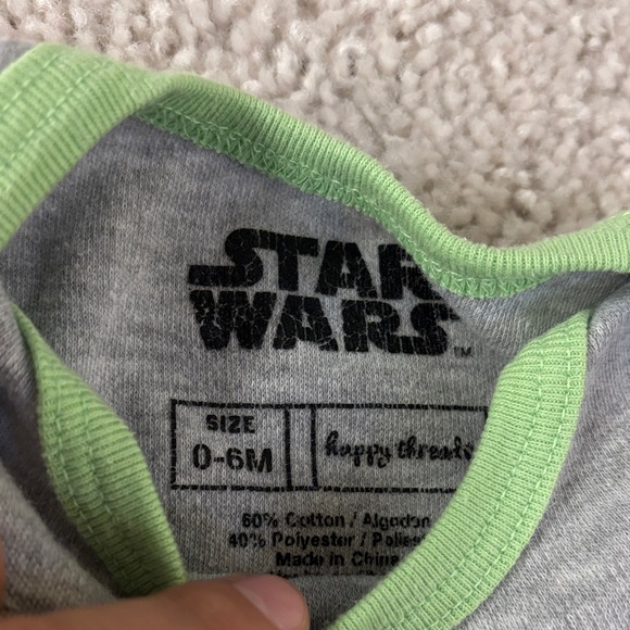 Star Wars Gray and Green Baby Yoda Bodysuit - Picture 2 of 3